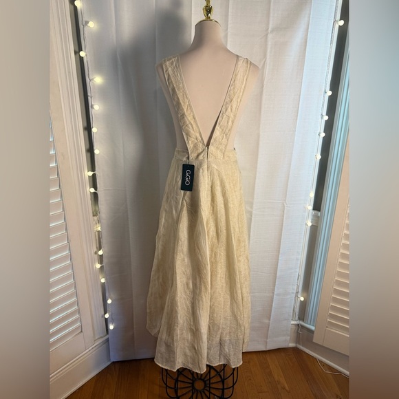 Cream Asymmetrical Ruffled Sundress for Weddings - Picture 1 of 10